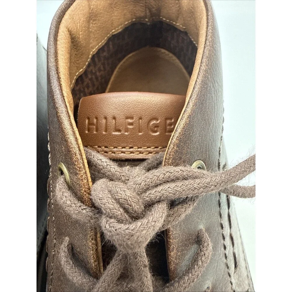 Tommy Hilfiger Men's Gibby Boots 8.5 Leather Lace-Up Old Money Classic Heritage